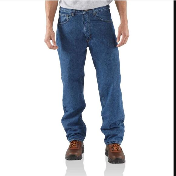 Relaxed-Fit Straight-Leg Fleece Lined Jean Size 38 x 32 - Picture 1 of 13